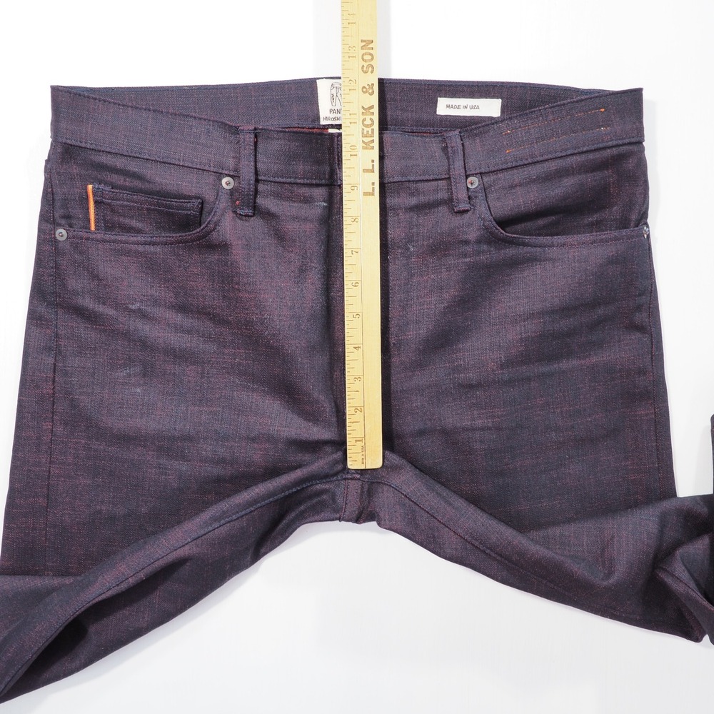 Slim Men's Jeans in Dark Charcoal with Red Selvedge Detail - Picture 10 of 16
